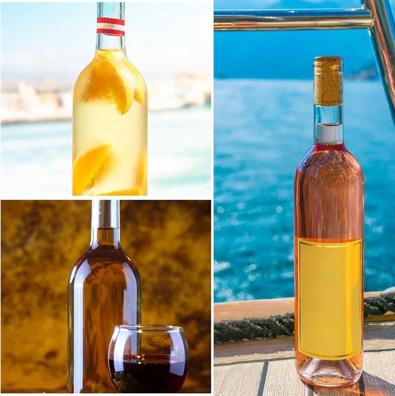 DHSBTLS 12 Pack 500 ml/16 oz Clear Glass Bottles With Wooden Cork Lids & Seal Shrink Capsules Caps, Home Brewing & Juicing Bottles For Bordeaux Wine, Beverage, Sparkling Wine, Kefir, Decor - Image 5
